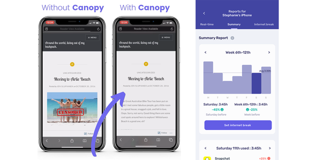 Canopy parental controls removing bad photos