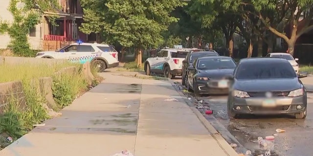 police cars parked near shooting scene