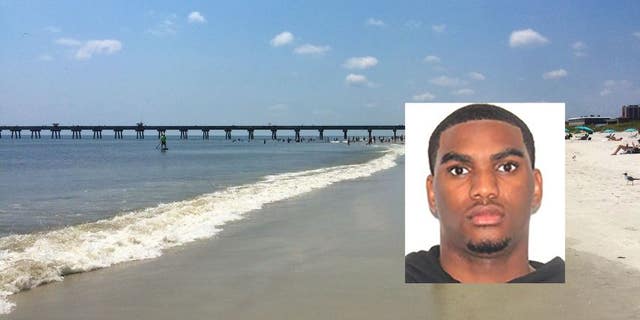 An picture of Curtis Newkirk, Jr. over a photo of Jacksonville Beach