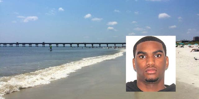 An picture of Curtis Newkirk, Jr. over a photo of Jacksonville Beach