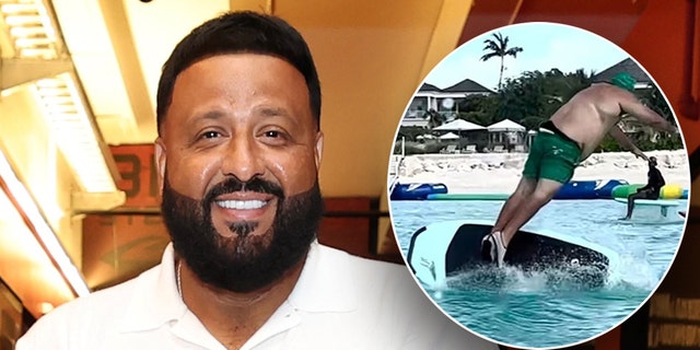 DJ Khaled walks red carpet at Miami Heat game, shares surf collision video on social media