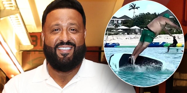 DJ Khaled walks red carpet at Miami Heat game, shares surf collision video on social media