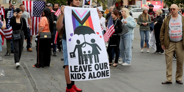 Protesters gather outside Glendale Unified School District HQ