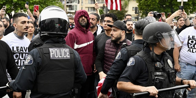 Police square off with protesters 