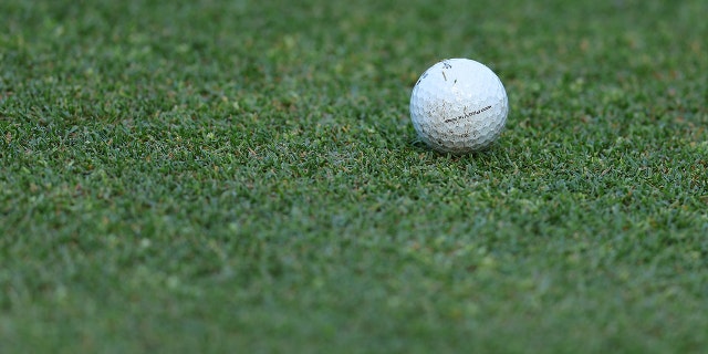 A single golf ball on a course