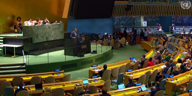 a photo of justin hansford speaking