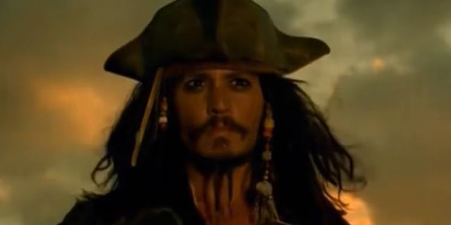 Johnny Depp as Captain Jack Sparrow in Pirates of the Caribbean