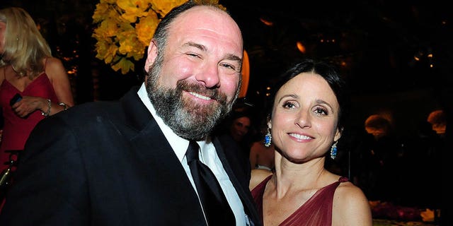 james gandolfini and julia louis-dreyfus embracing