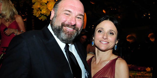 james gandolfini and julia louis-dreyfus embracing
