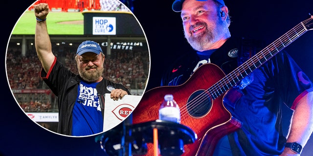 Zac Brown Band musician John Driskell Hopkins plays the guitar on stage