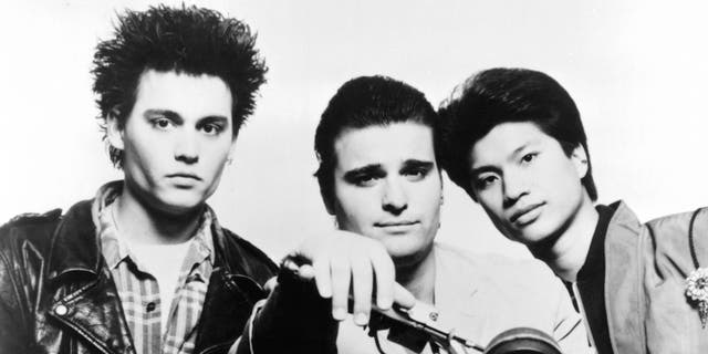 Johnny Depp, Peter DeLuise and Dustin Nguyen in a shoot for "21 Jump Street."