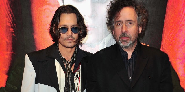 Johnny Depp and Tim Burton at the premeire of Dark Shadows