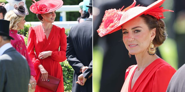 Kate Middleton wears a red dress at the Royal Ascot