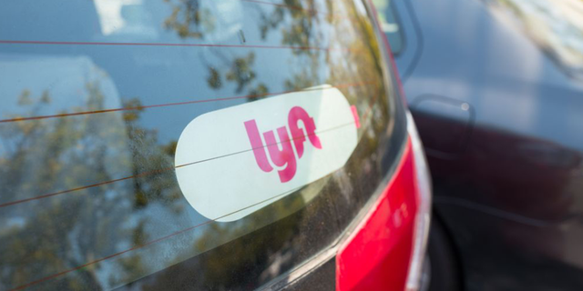 Lyft sticker on a car