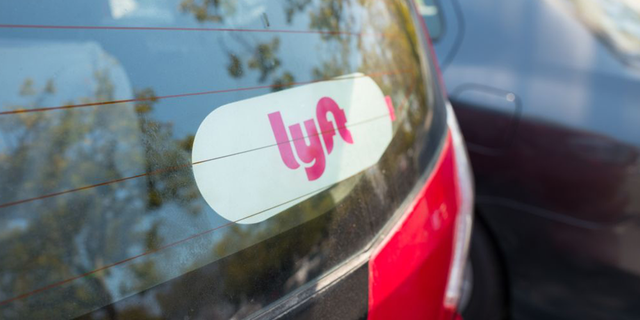Lyft sticker on a car