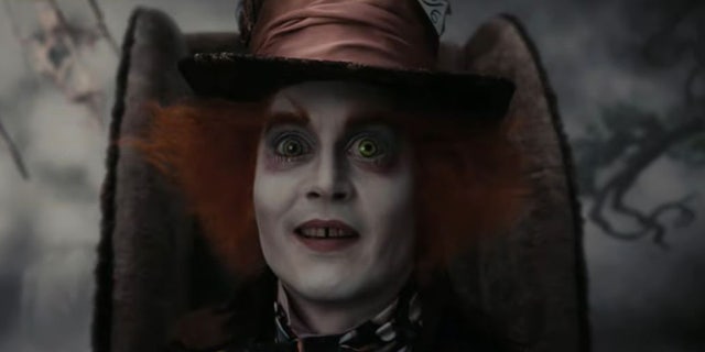 Johnny Depp as the Mad Hatter in Alice in Wonderland