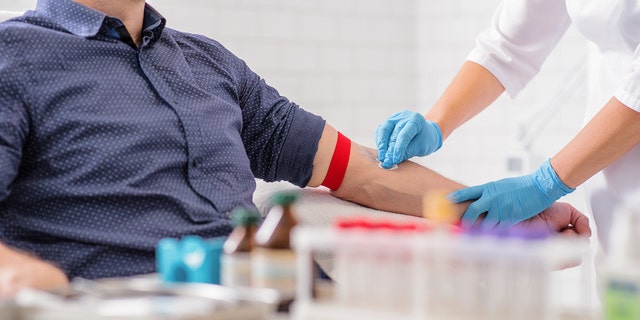 Man getting blood test