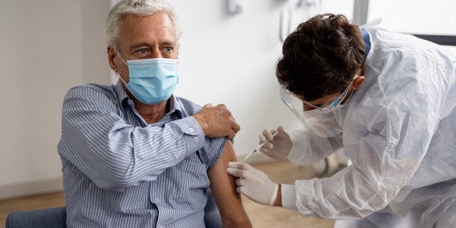 Man getting vaccine