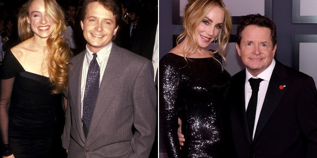 Tracy Pollan and Michael J. Fox then and now split