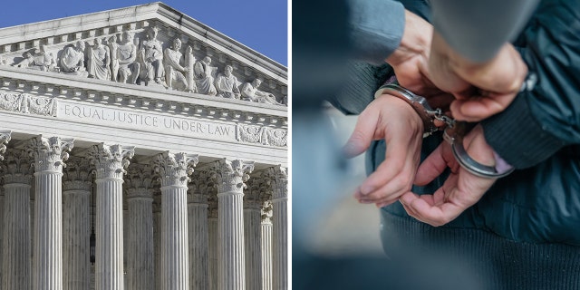 supreme court and image of an arrest