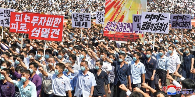 Foto del mitin en Pyongyang