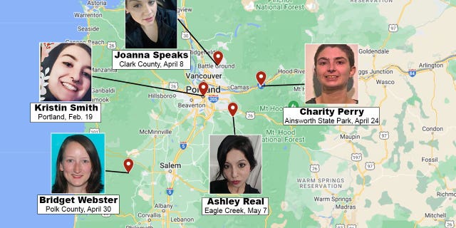 Map showing locations of remains found