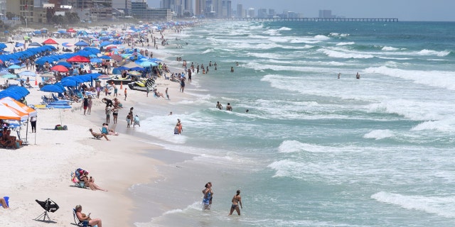 A general view of Panama City Beach along the Gulf of Mexico
