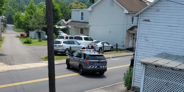 Wide shot of Pennsylvania trooper scene