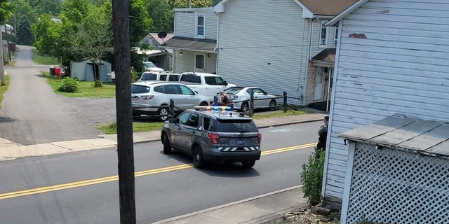 Wide shot of Pennsylvania trooper scene