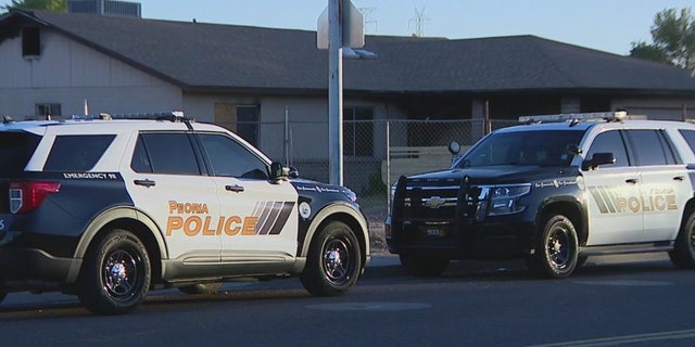 police cars outside home