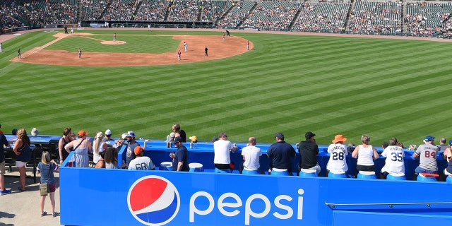 Pepsi logo at Comerica park