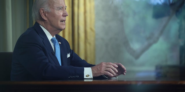 President Biden delivers a televised address from the Oval Office