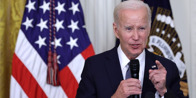 President Joe Biden speaks at the White House