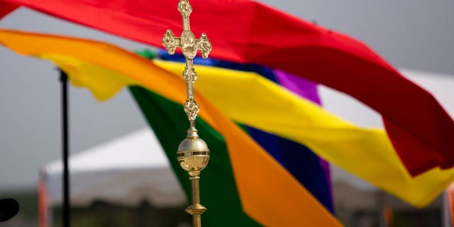 Pride flag, cross