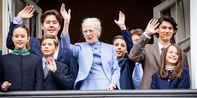 Prince Christian with Queen Margrethe and his family