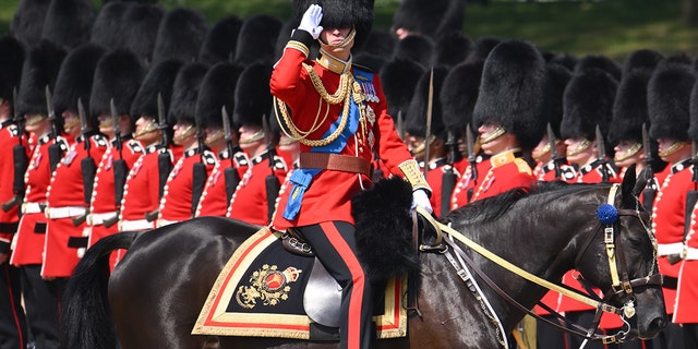 Prince William on horseback in military regalia
