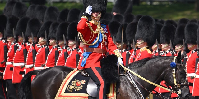 Prince William on horseback in military regalia