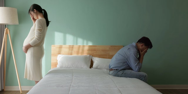 pregnant wife upset with husband