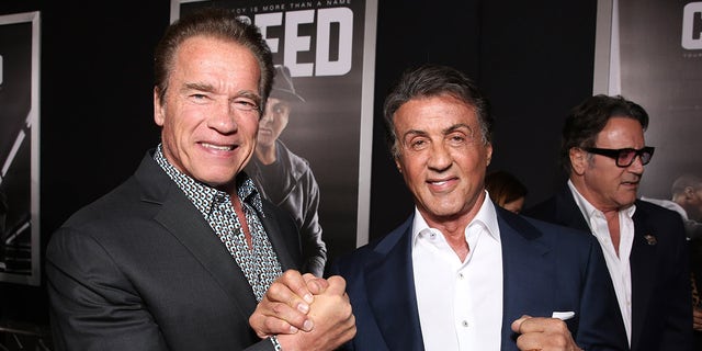 Arnold Schwarzenegger Sylvester Stallone red carpet