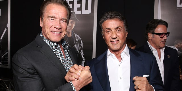 Arnold Schwarzenegger Sylvester Stallone red carpet