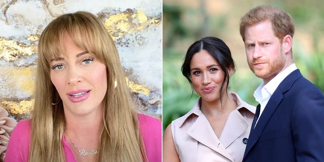 A split image of YouTuber Shallon Lester and Meghan Markle and Prince Harry