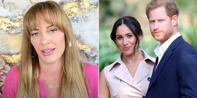 A split image of YouTuber Shallon Lester and Meghan Markle and Prince Harry