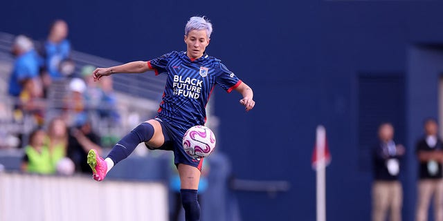 Megan Rapinoe on the pitch during a soccer match