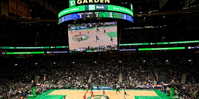 A view of the Boston Celtics playing at TD Garden