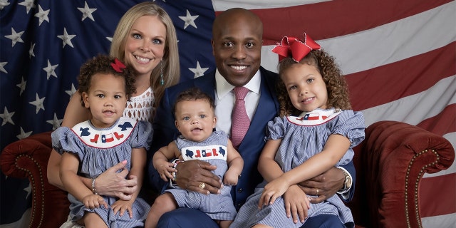 Texas Republican Rep. Wesley Hunt is pictured with his family