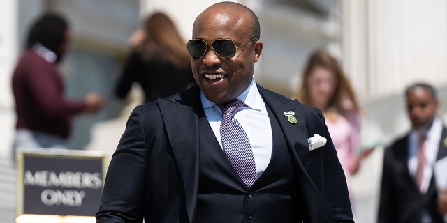 Rep. Wesley Hunt, R-Texas, exits the U.S. Capitol building