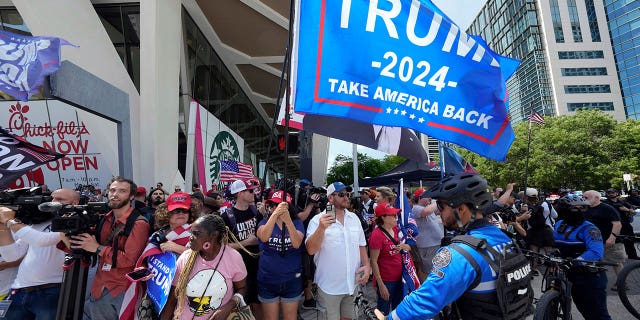 trump supporters outside Miami courthouse