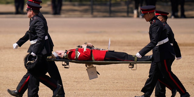 Soldier on stretcher