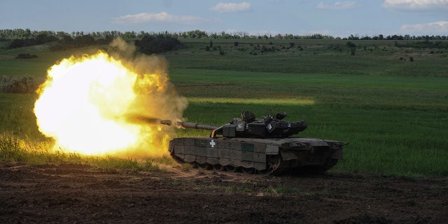 A Ukrainian tank