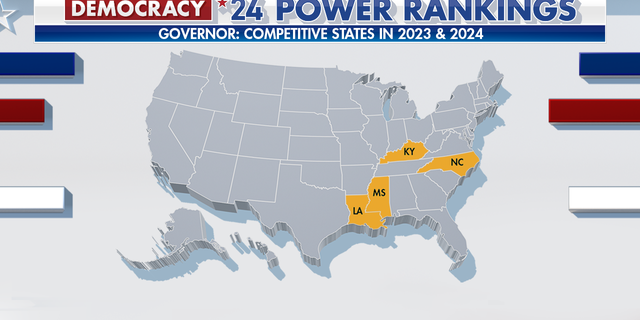 Competitive governor's races in 2023 and 2024